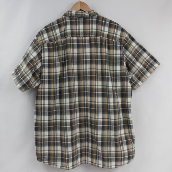 RedHead Plaid Short-Sleeve Button-Up Shirt with Chest Pocket Size 2XL - Picture 2 of 5